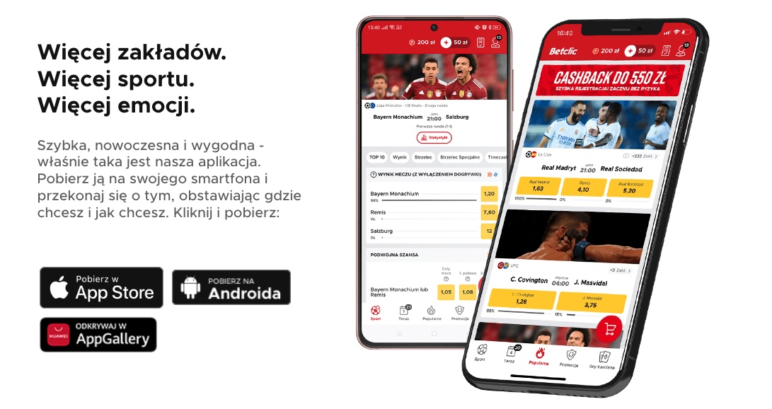 Betclic aplikacja mobilna - do pobrania za darmo