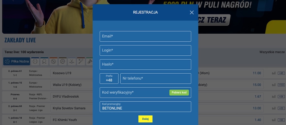 betcris rejestracja online