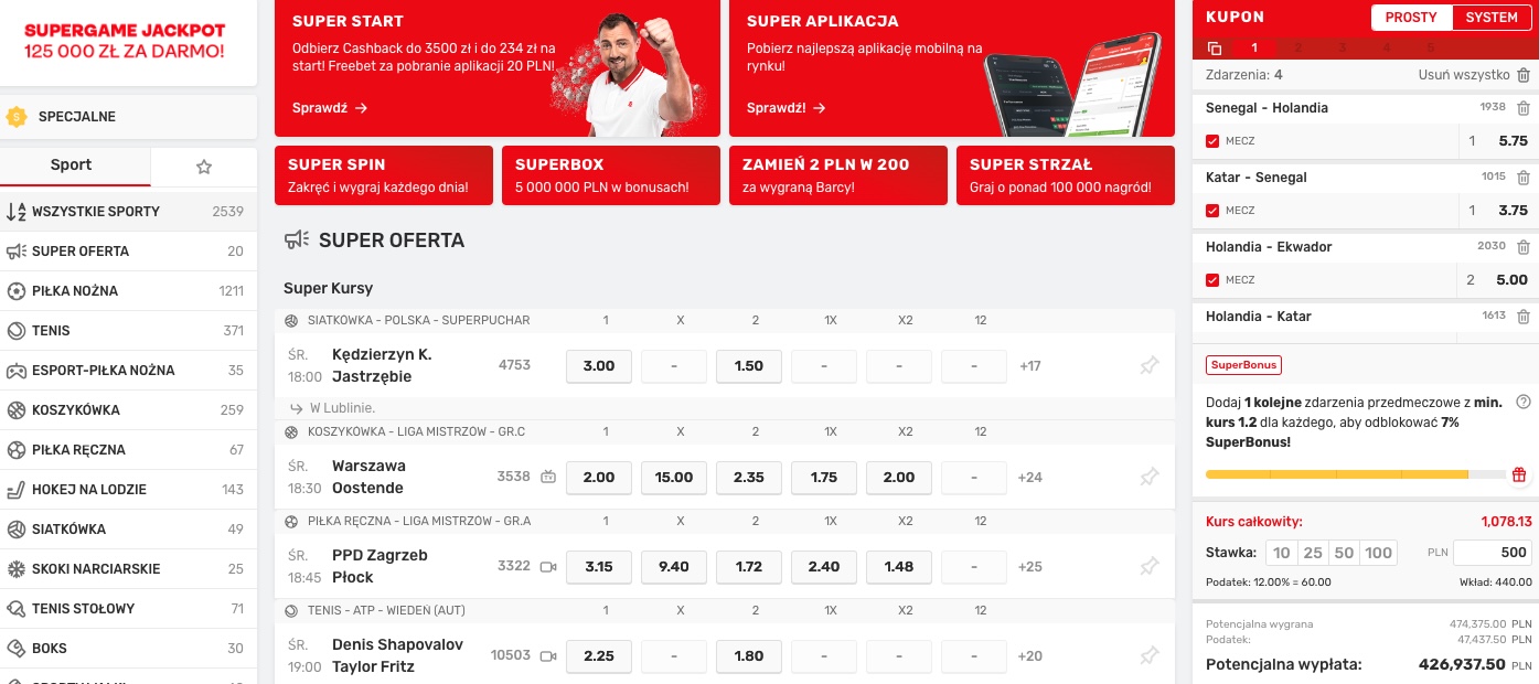 Oficjalna strona bukmachera Superbet